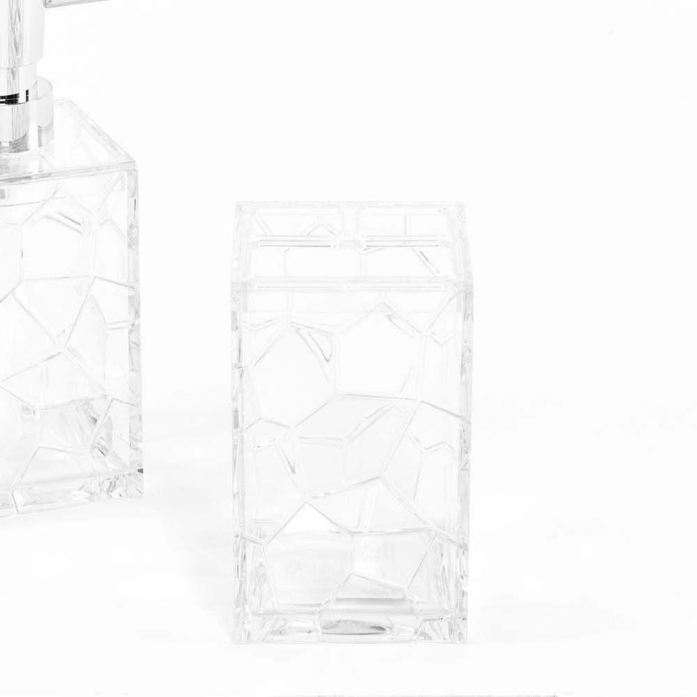 Maze Acrylic Toothbrush Holder, Clear - 6.6X11 Cm