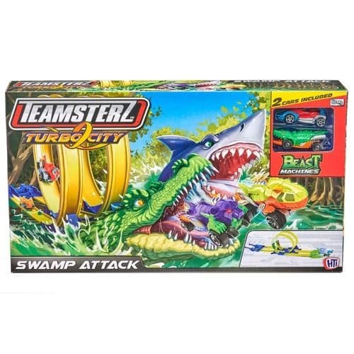 Teamsterz Turbo City Swamp Attack With 2 Cars