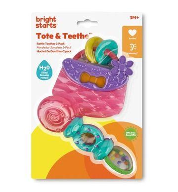 Bright Starts Tote & Teethe Rattle Teether 2-Pack