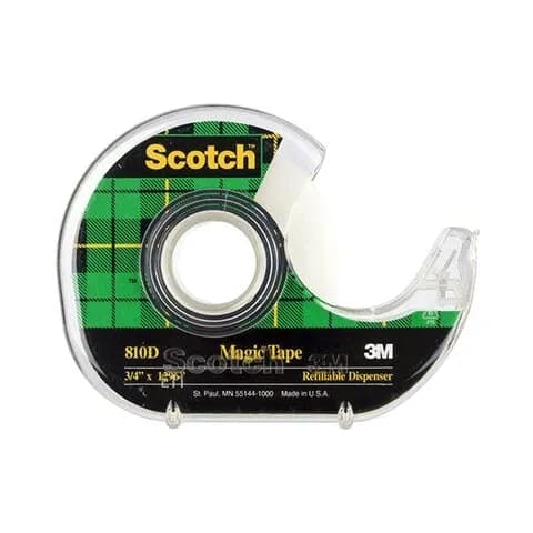 3M Scotch Magic Tape With Dispenser Refillable Transparent