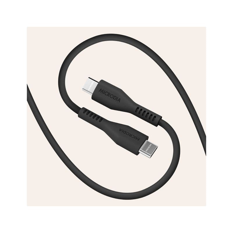 Microdia Fruitywire Pd100W 1.3M Usb-C To Usb-C Cable (W/E-Marker Chip), Liquid Silicon, Charcoal
