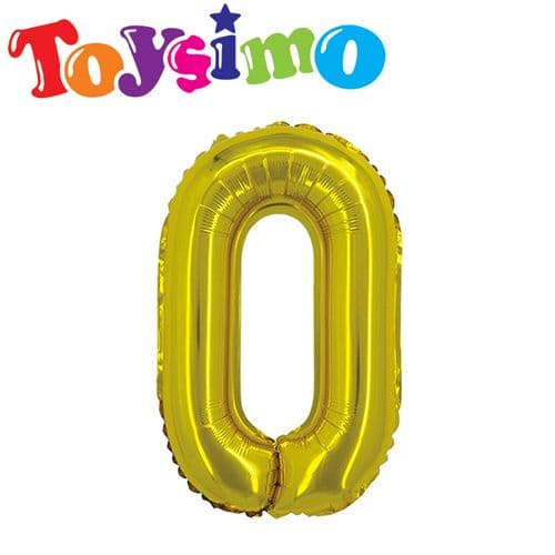 40-Inch Gold Color Number 0 Balloon
