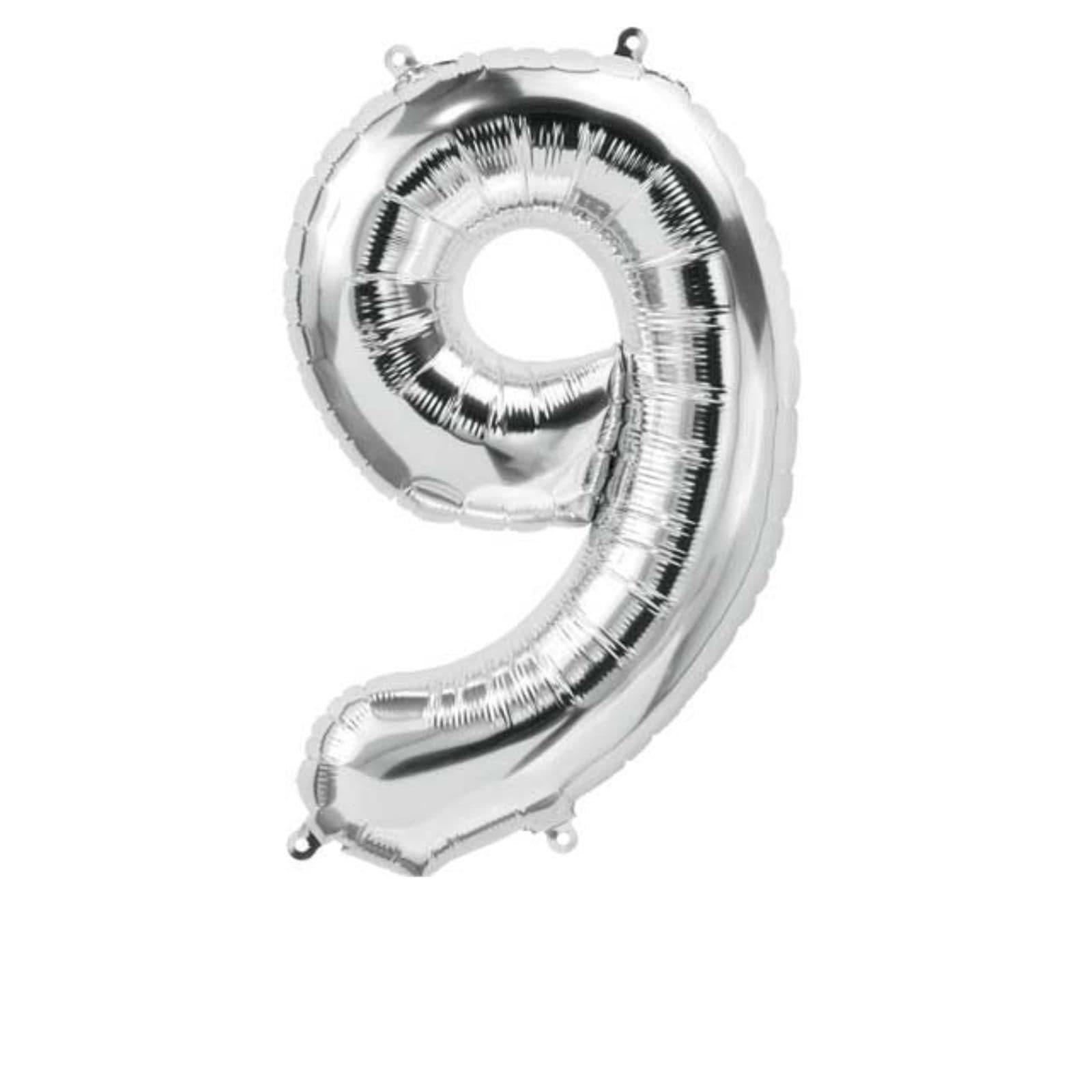 Number 9 Balloon Silver