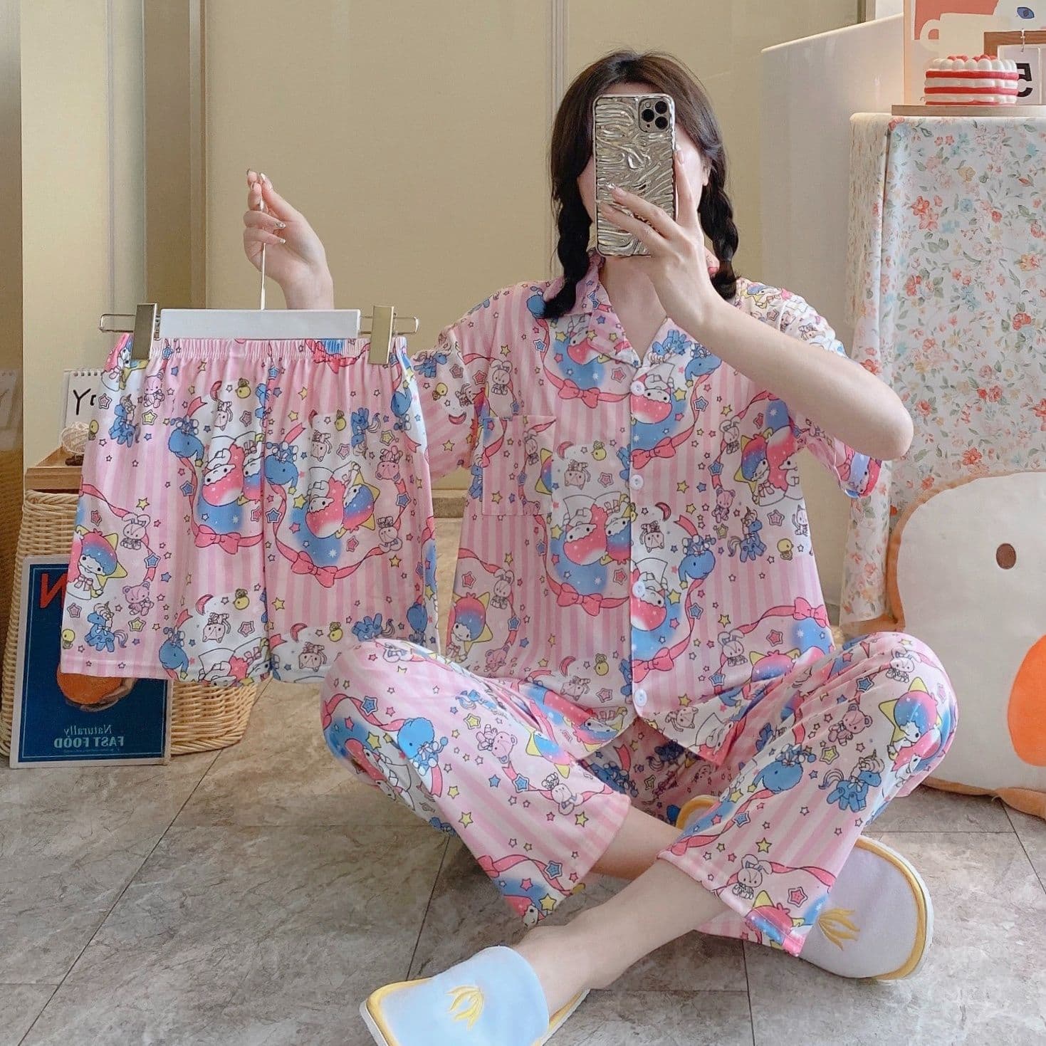 New Spring And Autumn Ladies Pajamas Girls Homewear 2618
