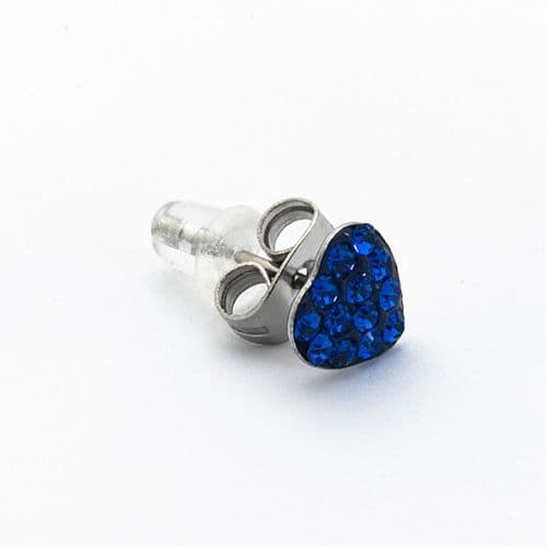 Borghetti Earrings Piatto Cuore Blu Ear Studs  1 PC