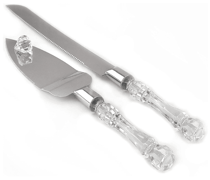 Stainless Steel Wedding Cake Knife And Server Set - Silver