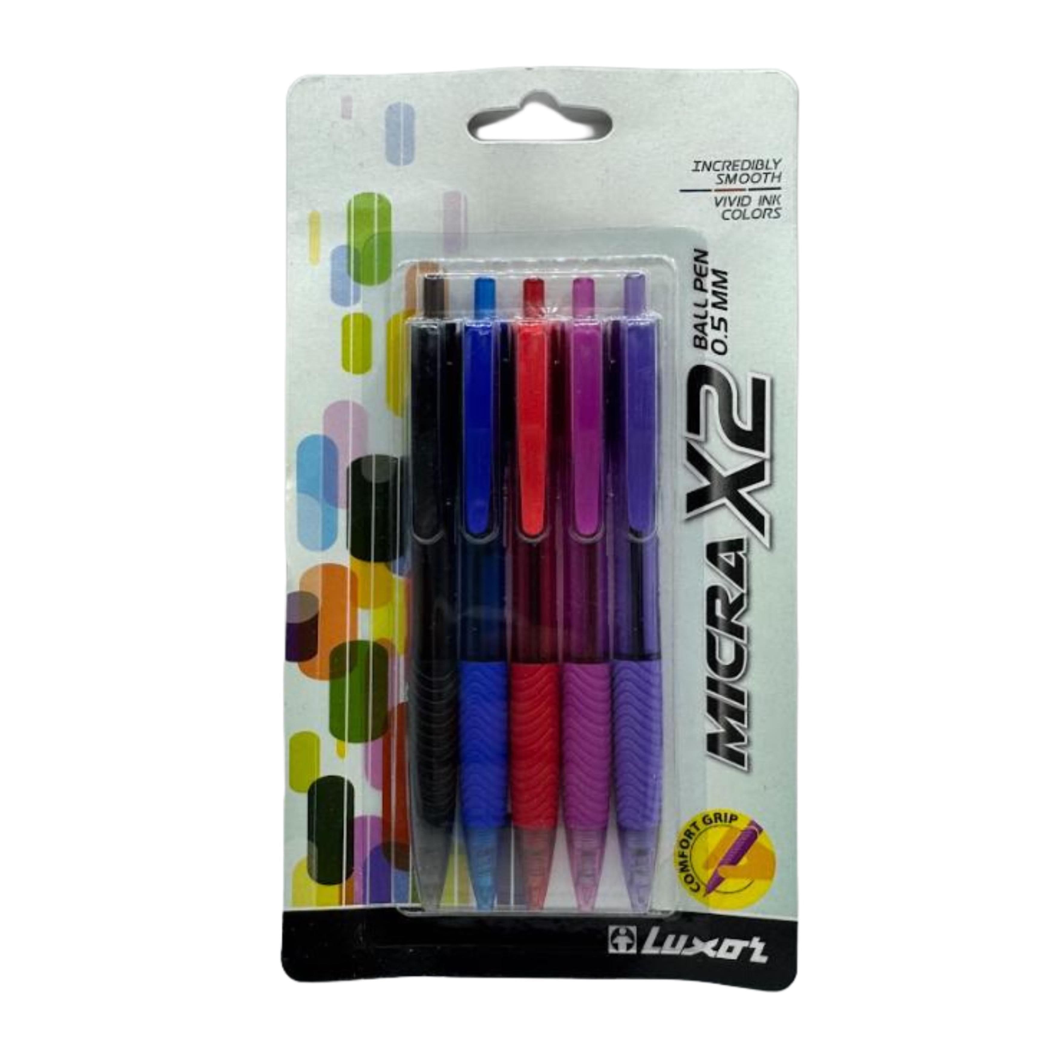 Luxor Micra X2 Ball Pen Set (5 Colors, 0.5Mm)
