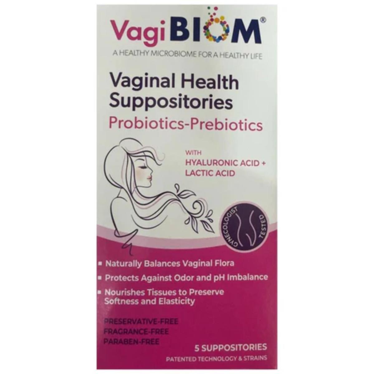 Vagibiom Probiotics + Prebiotics Suppositories 5s