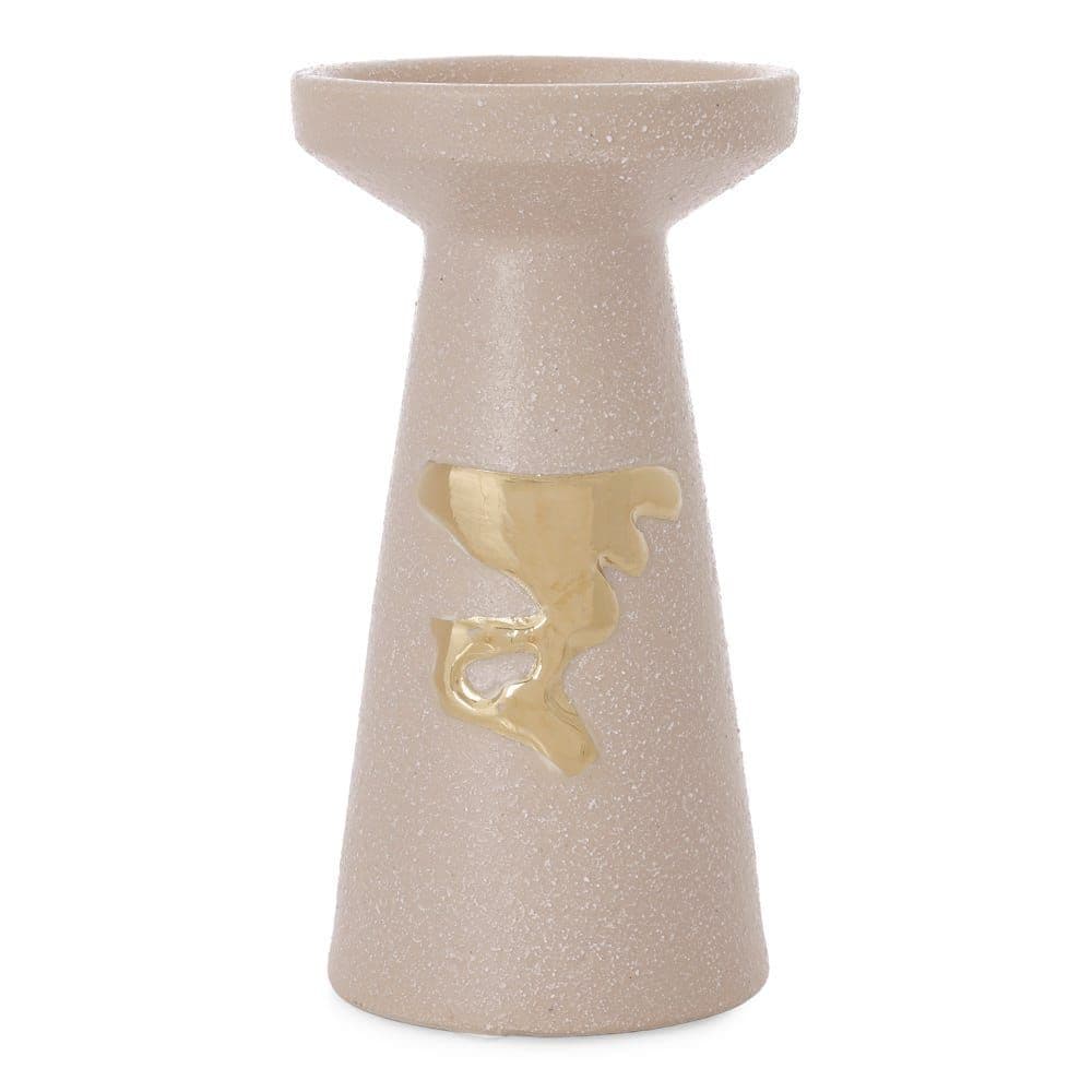 Welby Candle Holder, Grey & Gold - 11X20 Cm