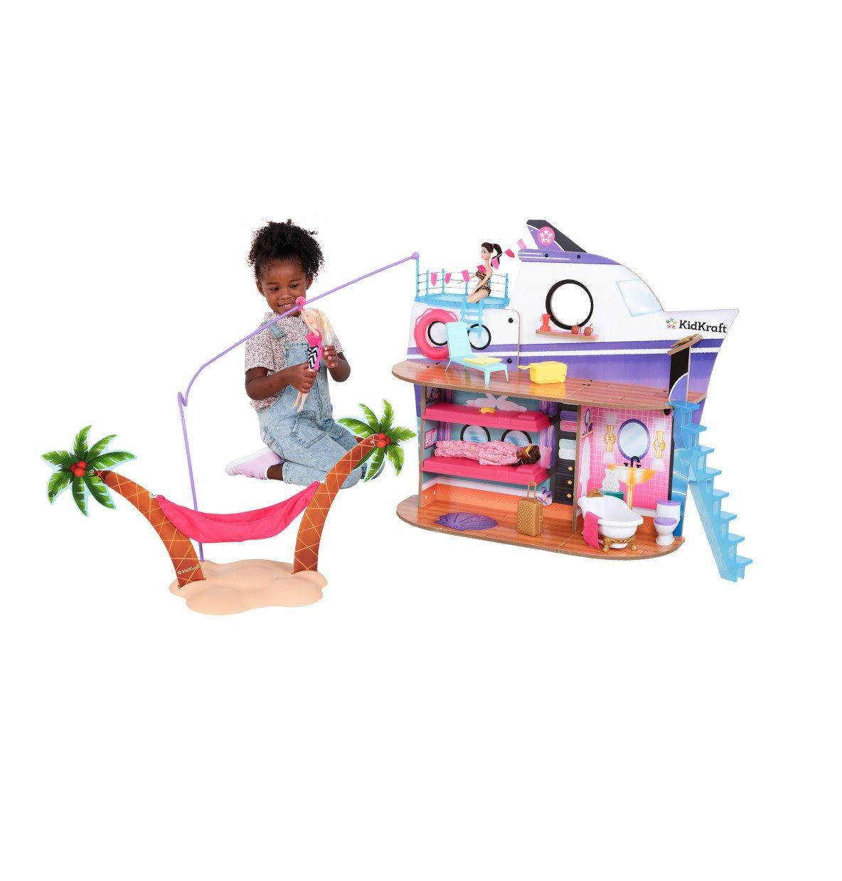 Kidkraft Luxe Life 2 In 1 Cruise Ship & Island Wooden Playset - 171cm x 58cm x 74cm (Note: Please call Toysaloona to check the item availability)