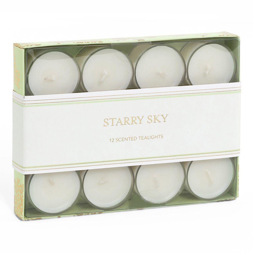 12-Piece Starrysky Tealight Candle Set, Green