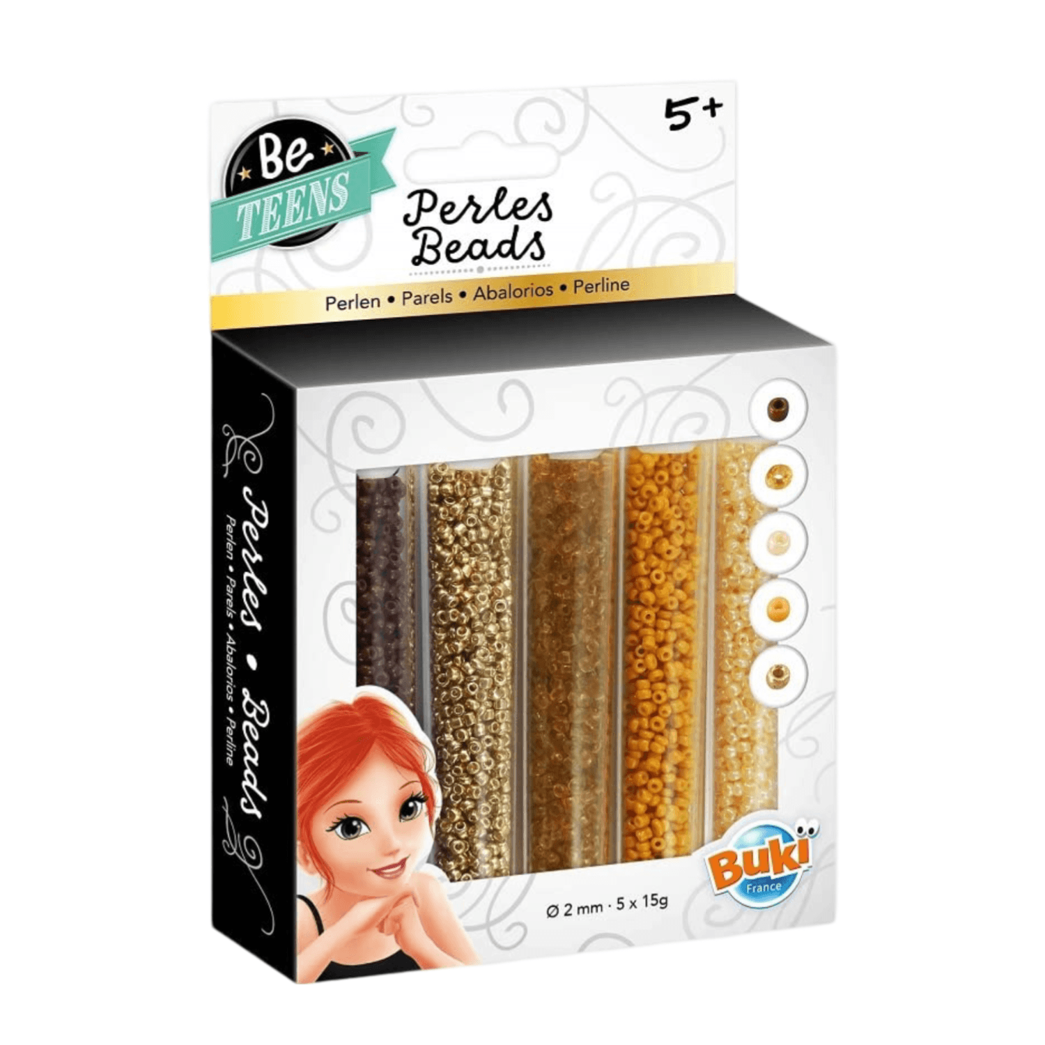 Buki Bead Tubes Gold And Brown