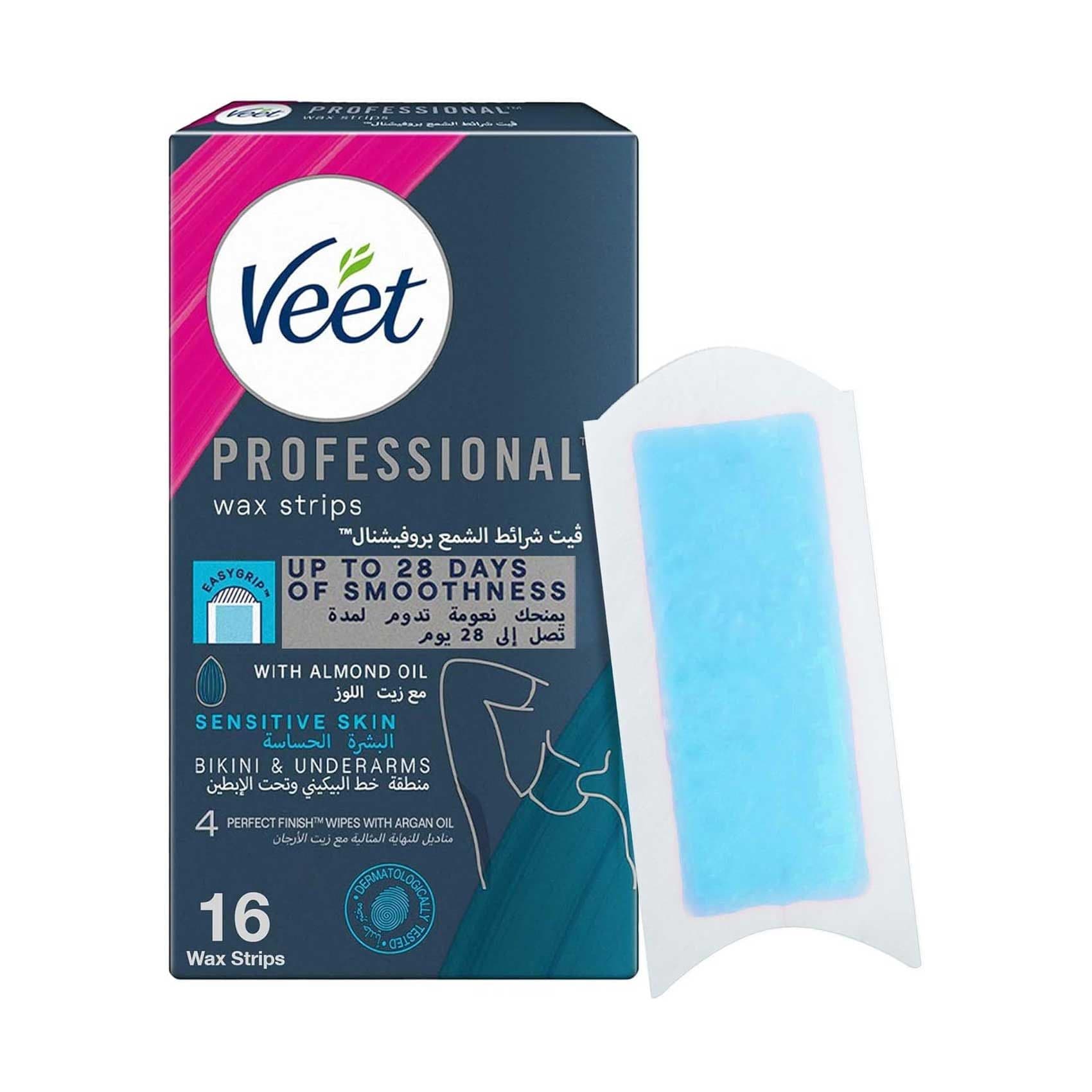 Veet Easy-Gel Cold Wax Strips Bikini&Undearm Sensitive Skin 16'S#7900