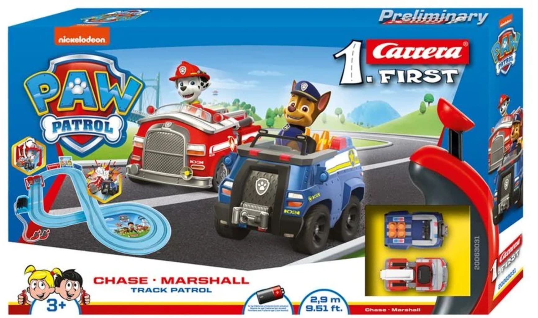 Carrera First Paw Patrol Chase Vs. Marshall Track Patrol Slot Car (2.9 M)