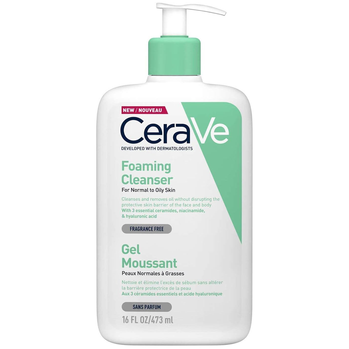 Cerave Foaming Cleanser for Normal to Oily Skin with Hyaluronic Acid 473Ml 473 ML