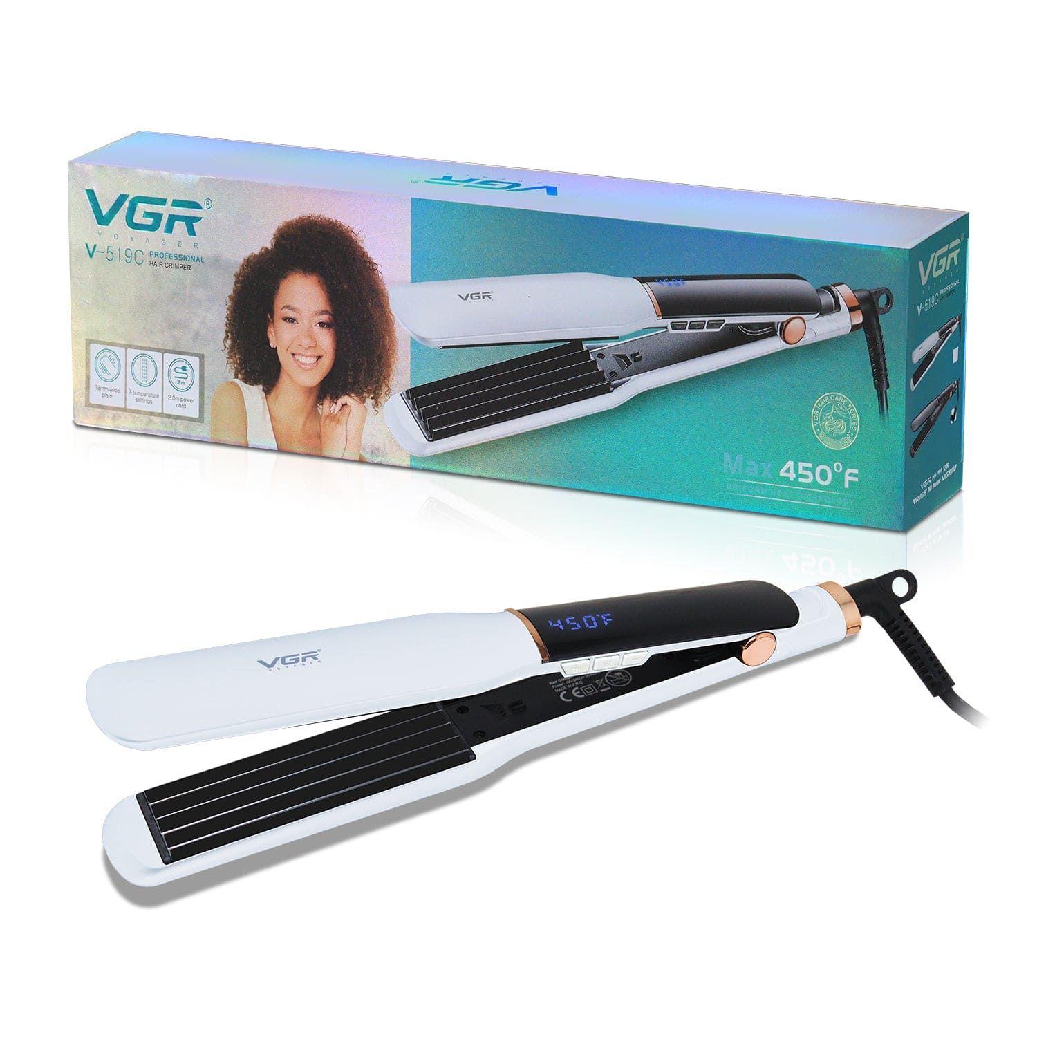 Vgr V-519C Professional Hair Crimper Max 450*F Uniform Heat Technology 7 Temperature Settings