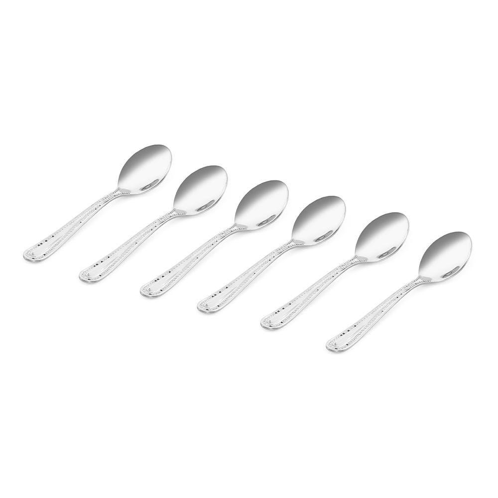 Natalia 6-Piece Coffee Spoon Set, Silver - 11 Cm