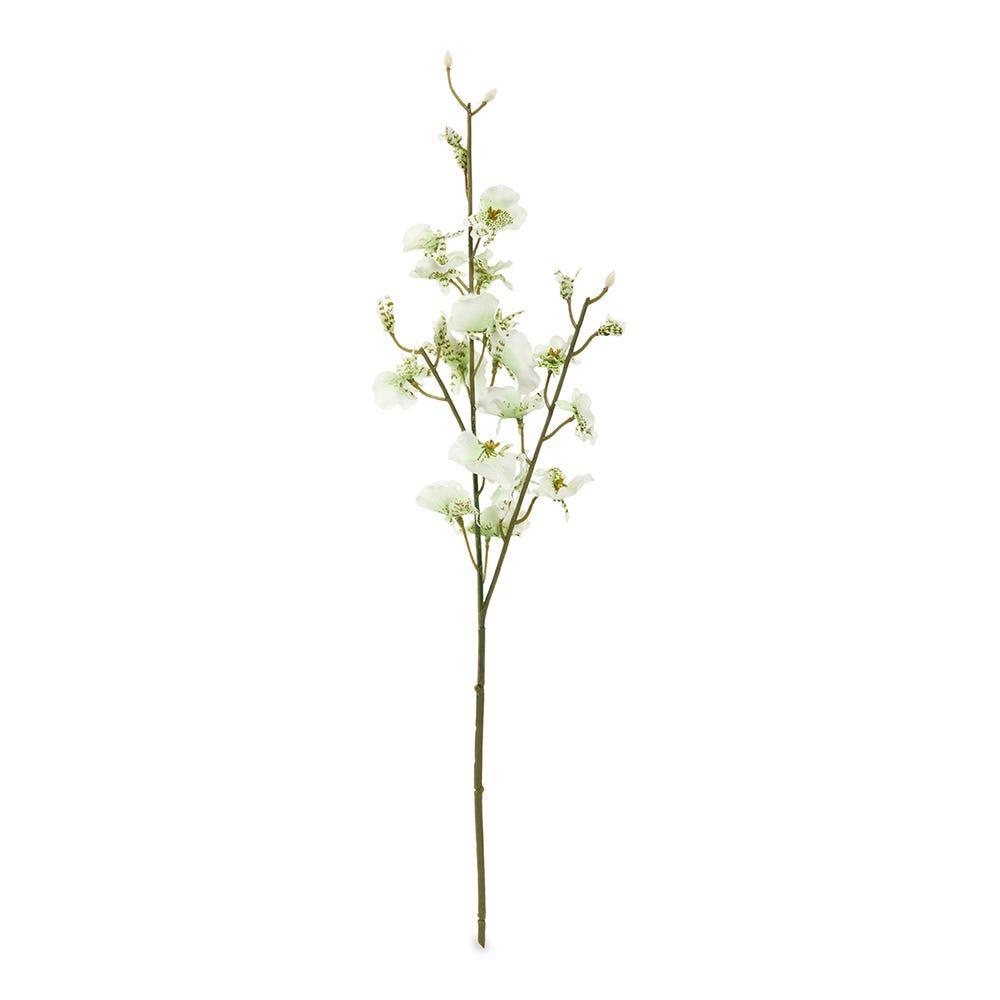 Dancing Orchid Spray, Green & Cream - 44 Cm