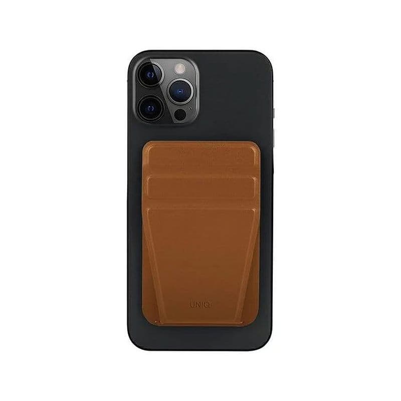 Uniq Lyft Magnetic Snap-On Stand And Card Holder - Toffee Brown (Brown)
