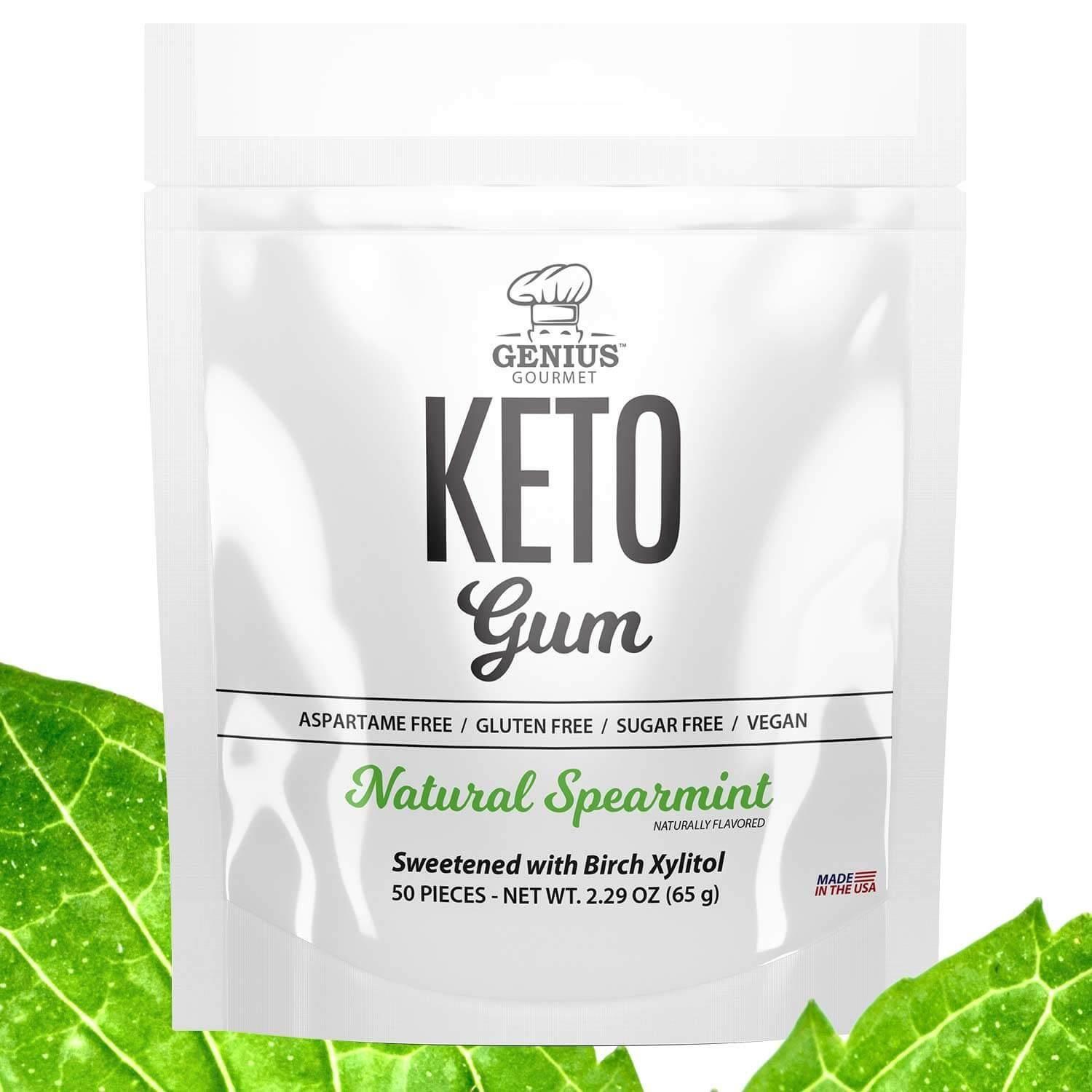 Genuis Gourmet Keto Gum Nat Peppermint 50s