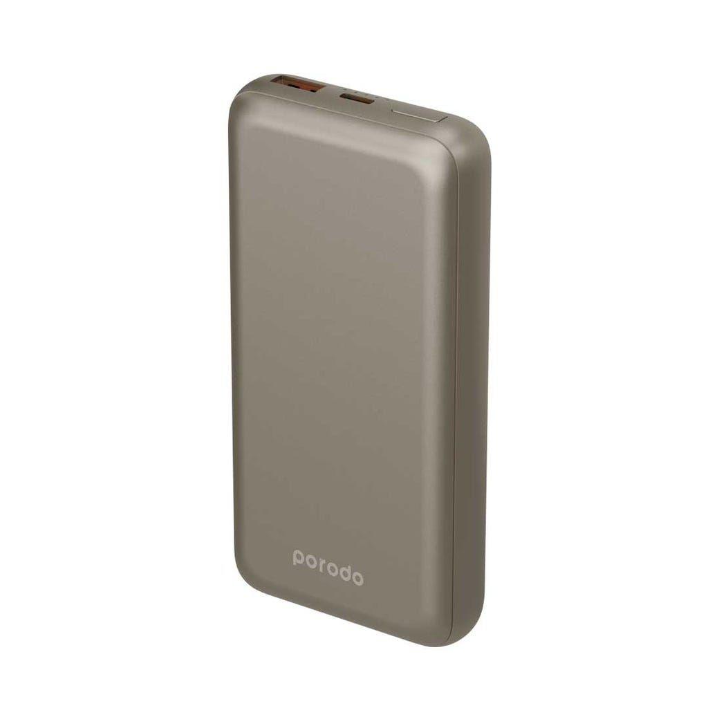 Porodo 20000Mah Aluminum Compact Power Bank Dual Output Charging Titanium