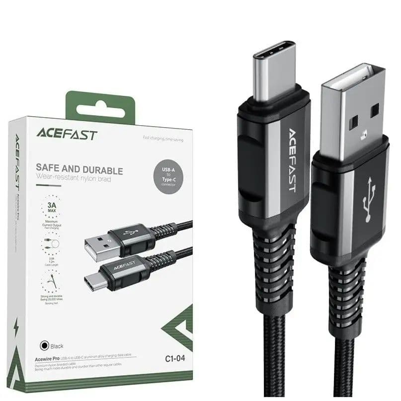 Usb - A To Usb - C Aluminum Alloy Charging Data Cable 2.0 Mtr - Acefast C1-04