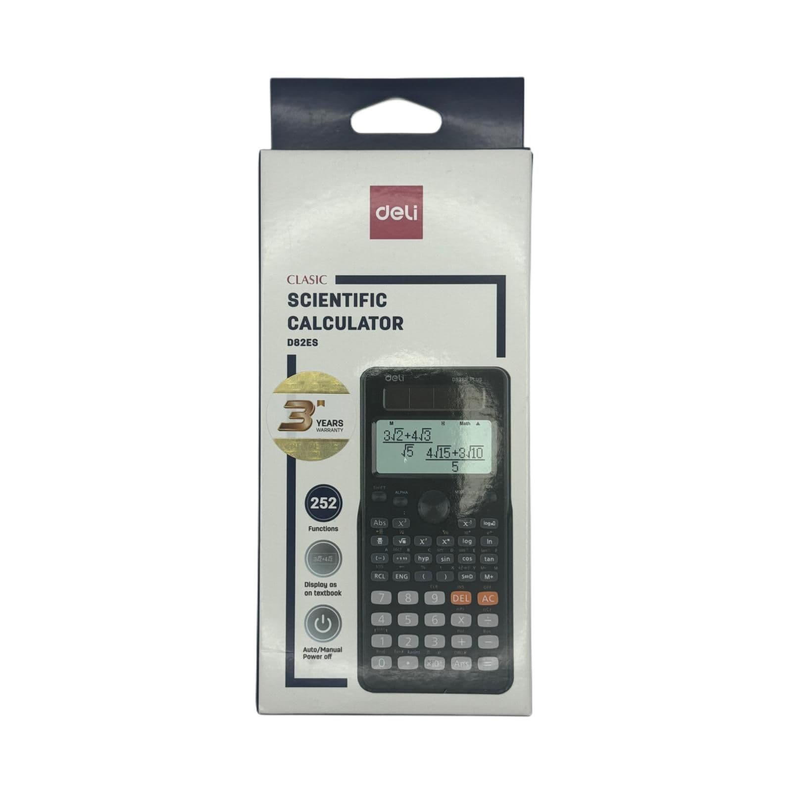 Deli Scientific Calculator (252 Functions, No: D82Es)
