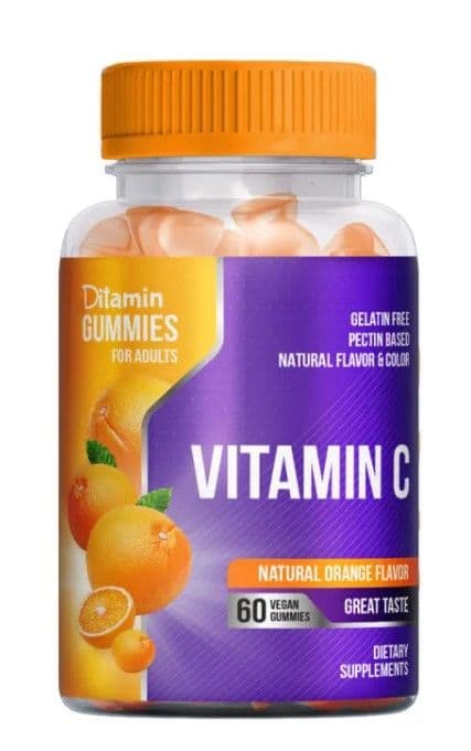 Ditamin Vitamin C Natural Orange Flavour Adult Gummies 60's