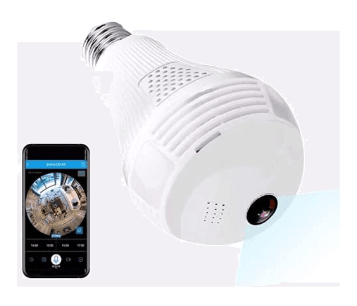 360 Degrees 960P Wifi Panoramic Bulb Home Security Camera - White