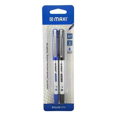 Maxi Roller Pen 0.7Mm Blueblack 2Pieces