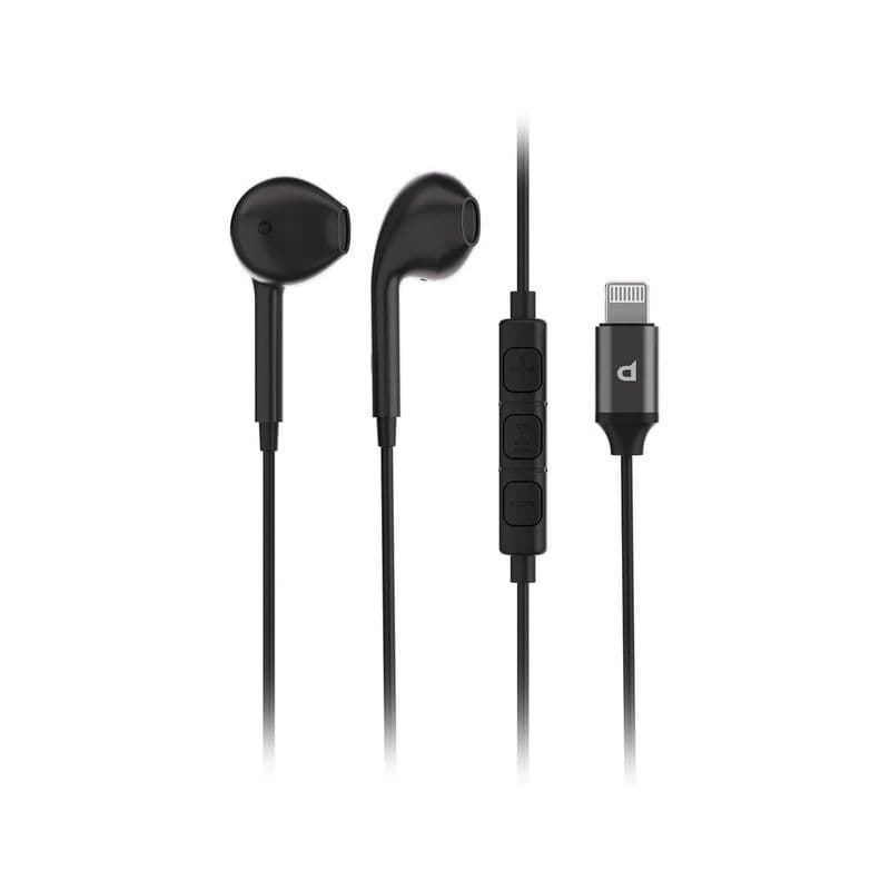 Powerology Stereo Earphone Lightning Connector 1.2M/4Ft Black