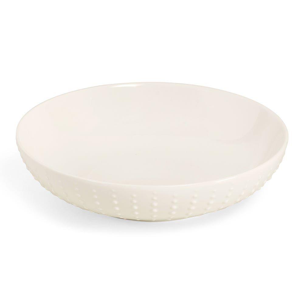 Drops Porcelain Dinner Plate, White - 20 Cm