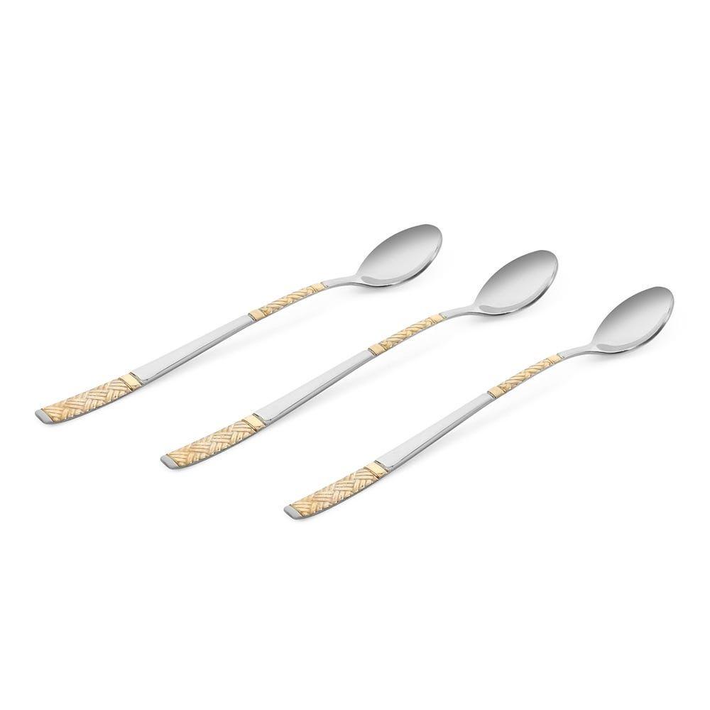 Lunox 3-Piece Cocktail Spoon Set, Silver - 20.5 Cm