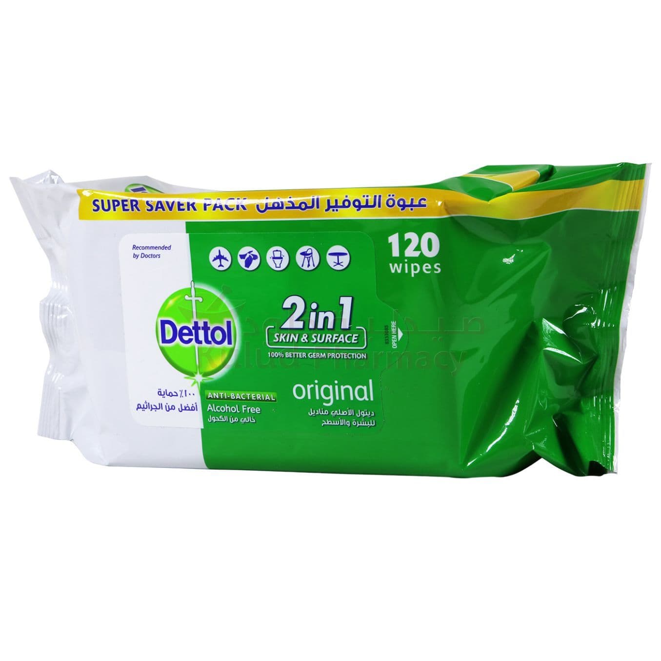 Dettol 2In1 Skin Original Wipes  120 PC