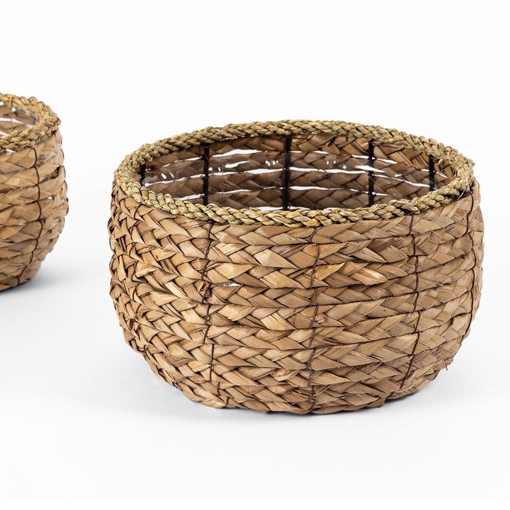 Grass Hand Woven Round Planter, Natural - 25.5X14.5 Cm