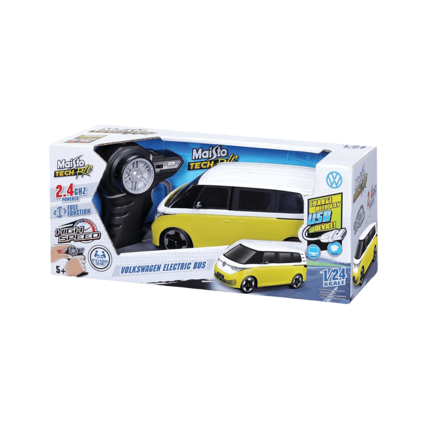 Maisto 1:24 Rc Premium - Volkswagen Electric Bus - 2.4 Ghz (Usb Rechargeable)