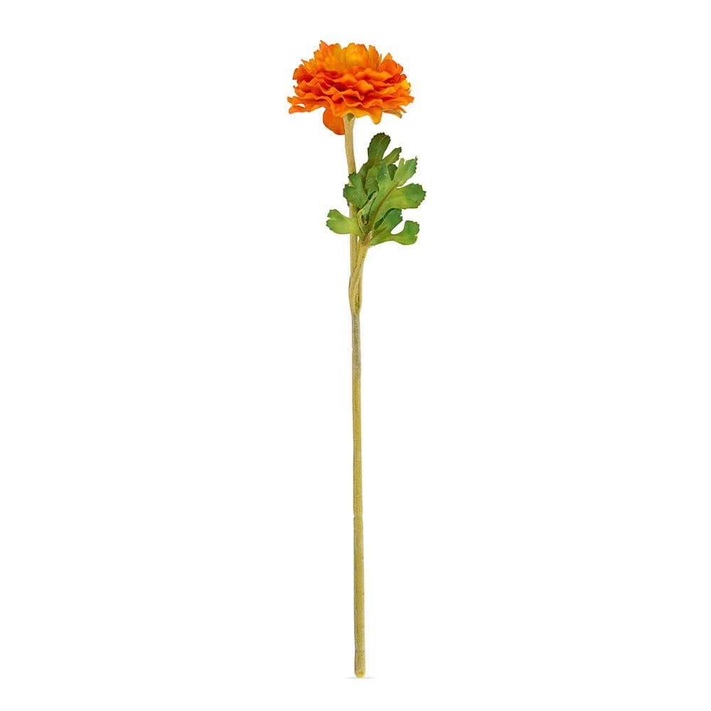 Ranunculus Dome Faile Artificial Flower, Bright Orange - 38 Cm