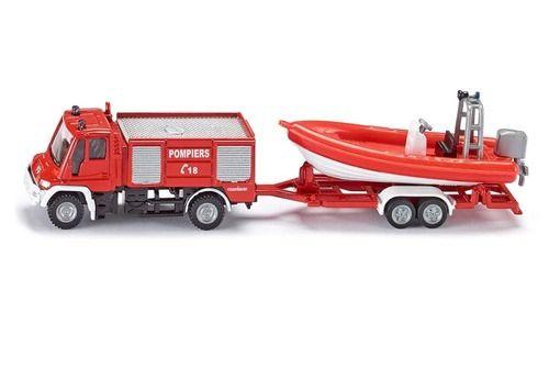 Siku Die Cast Unimog Fire Engine With Boat