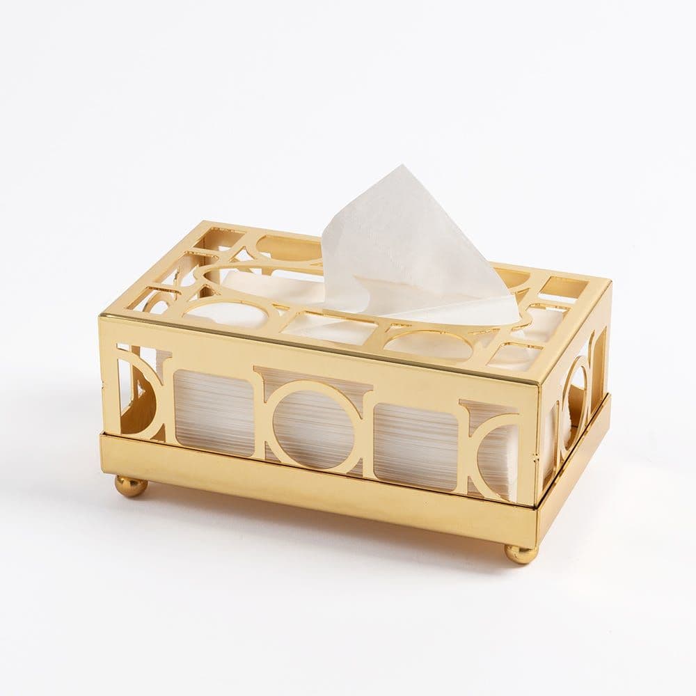 Karel Napkin Holder Box, Gold - 22X10 Cm