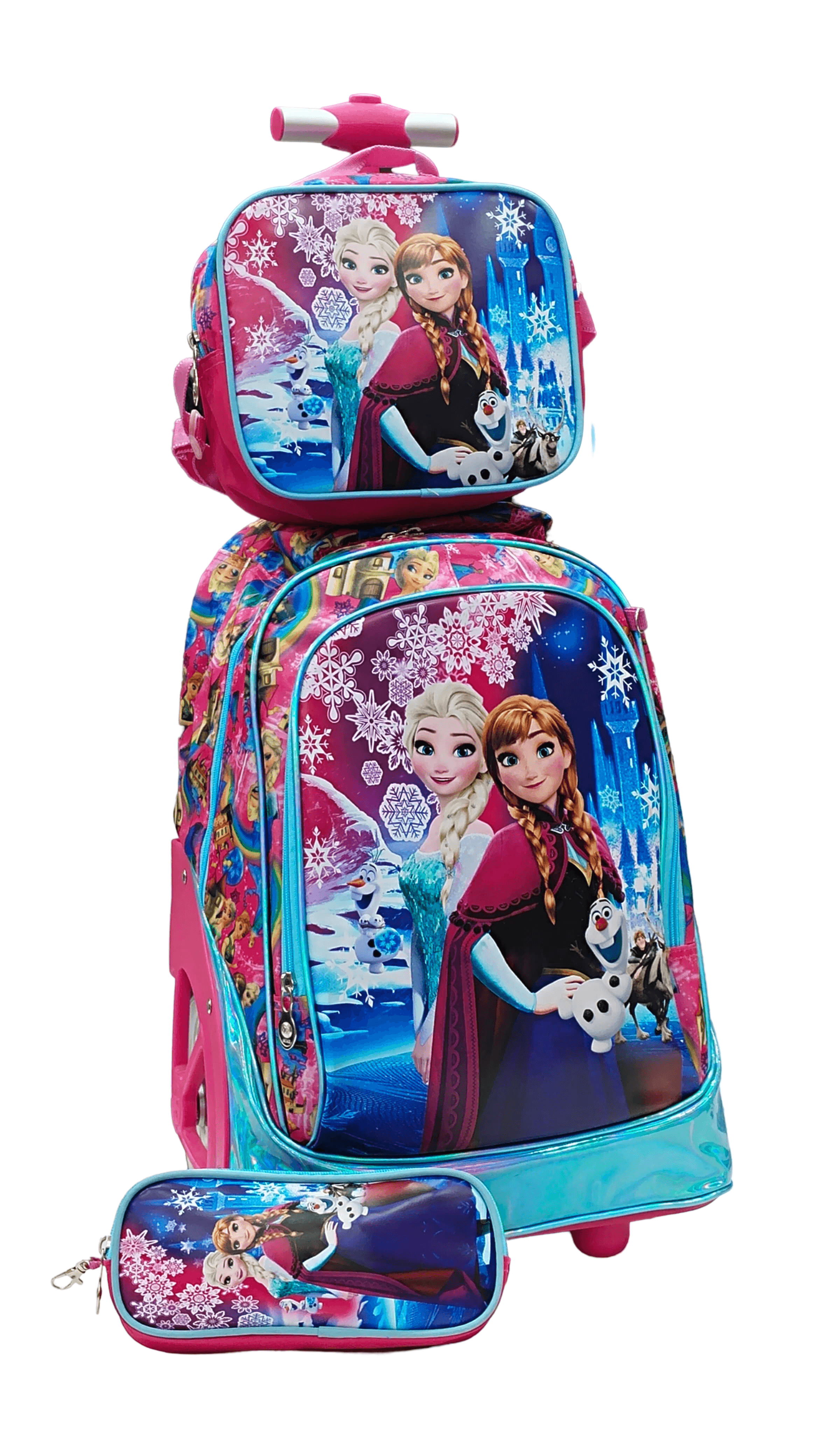 Trolly Bag With Lunch Bag And Pencil Case 3 Set Big Wheel 18 Inches Disney Frozen