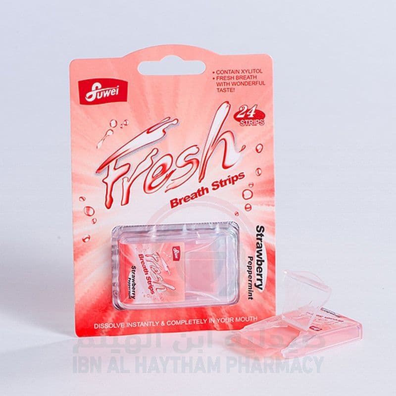 Fresh Breath Strawberry Peppermint Strips 12'S