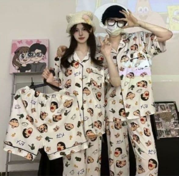 Cartoon Female Kuromi Pajamas Suit Sanrioed Summer Comfortable Cute Kt Short Sleeves 2639