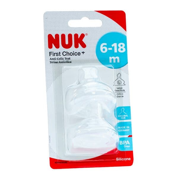 Nuk 0-6 Month Small Hole Silicone Teat  2 PC