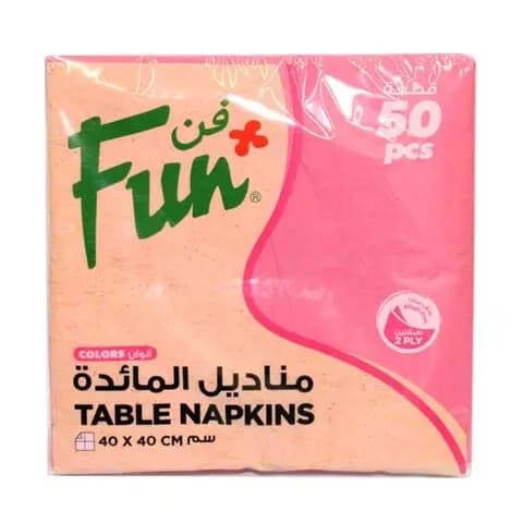 Fun 2Ply Napkin 40X40 Blsh Pnk 50Pc