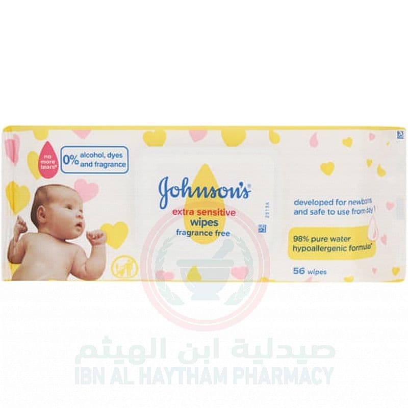 Johnson & Johnson Extra/Sensitive Fragrance-Free Wipes 56'S