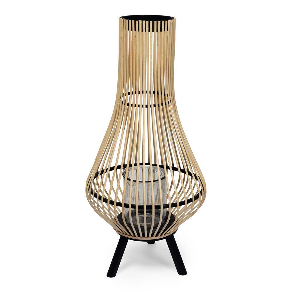 Bamboo Lantern With Leg, Natural - 60 Cm