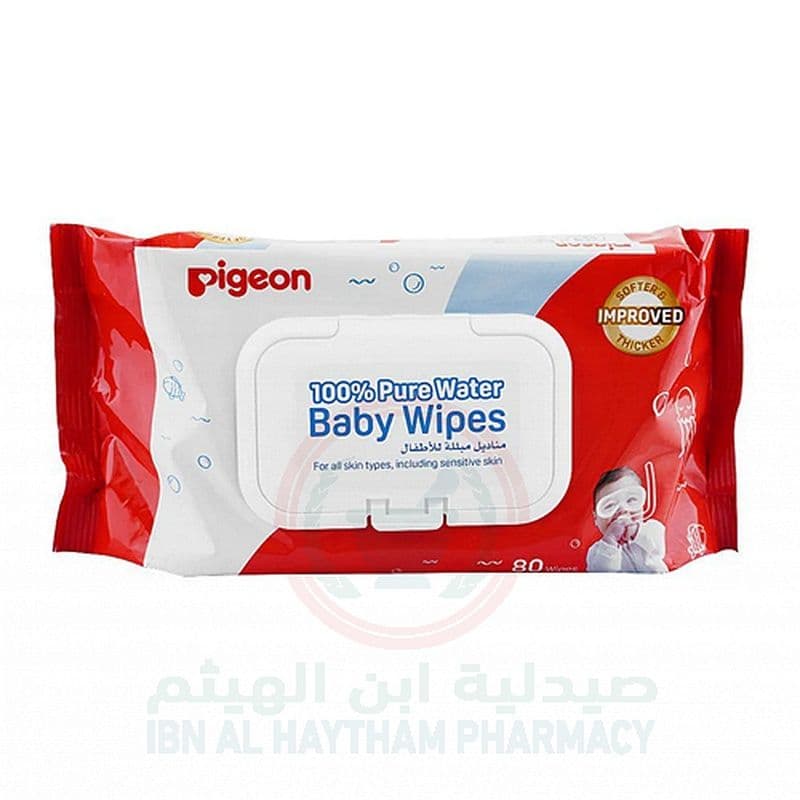 Pigeon-Baby Wipes 100% Pure Water 80'S