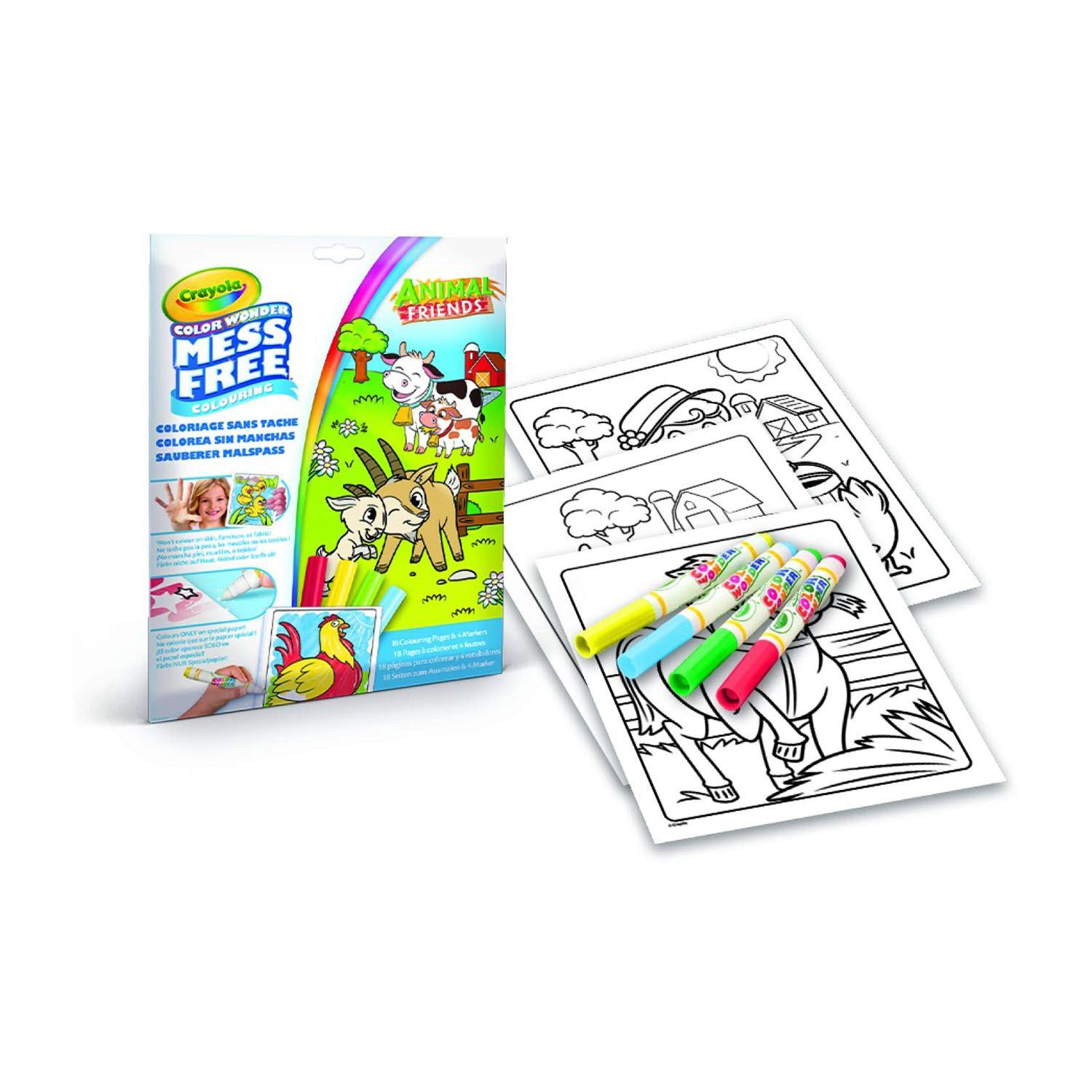 Crayola Color Wonder Set Animal Friends, Foldelope, 4 Markers