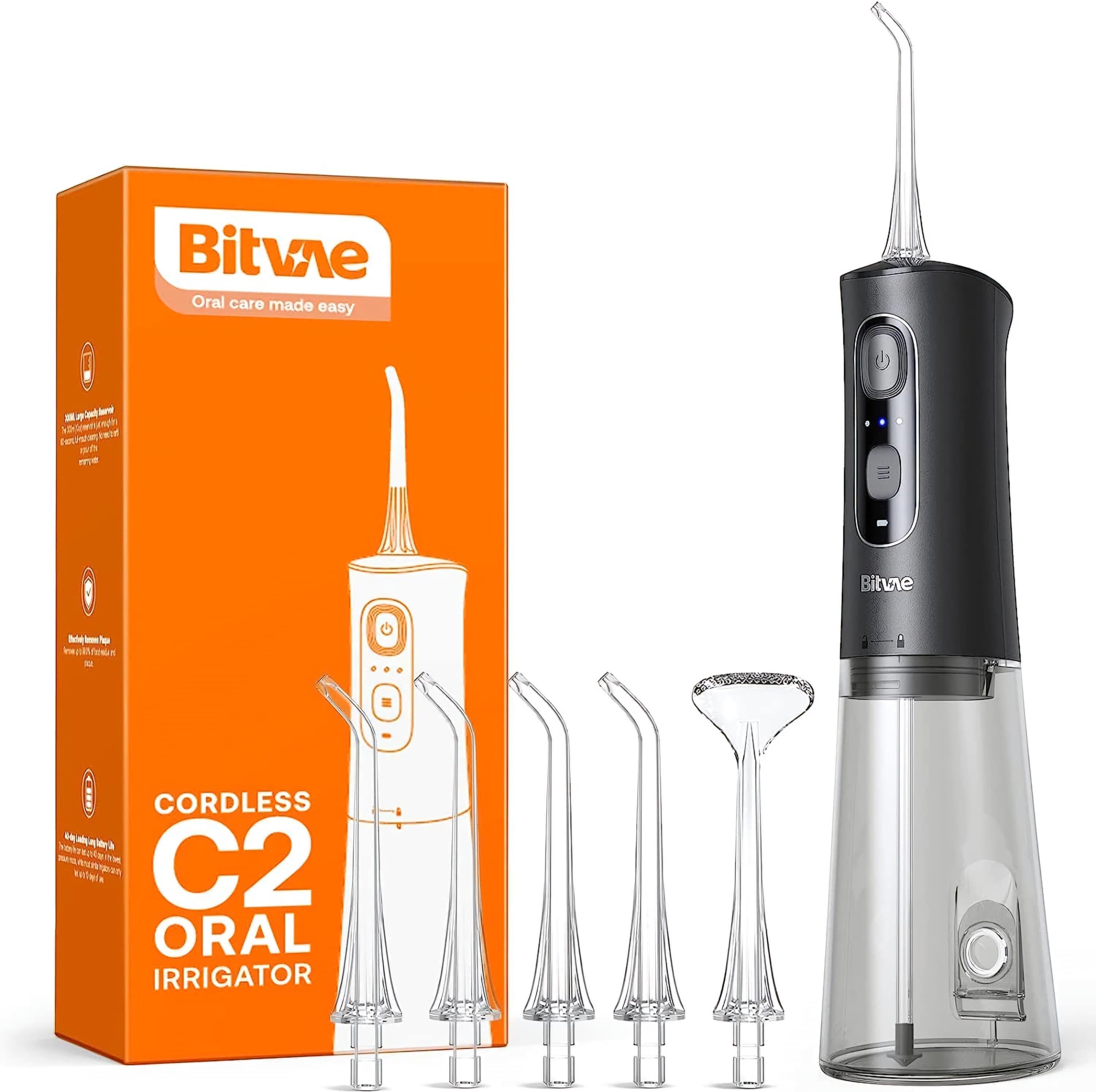 Bitvae C2 Water Flosser Black + 6Pcs Nozzles