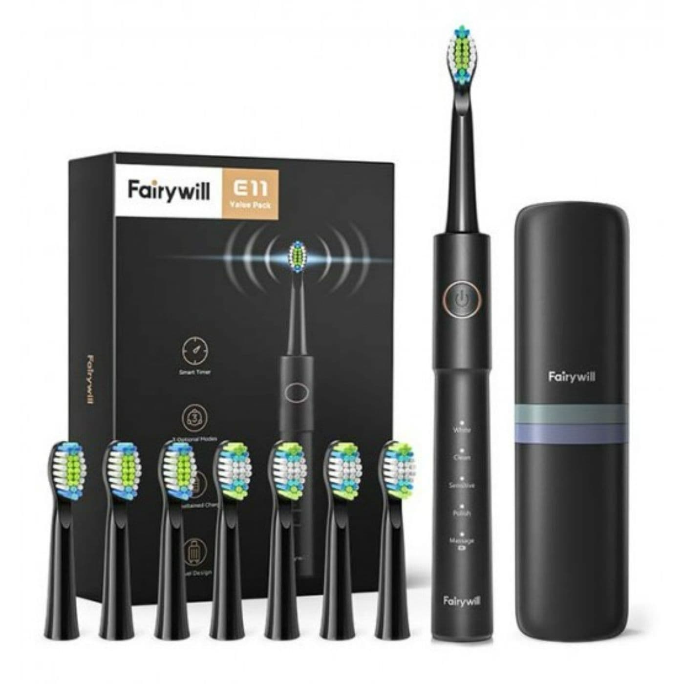 Fairywill Electric Tooth Brush Black E11-B 1KT